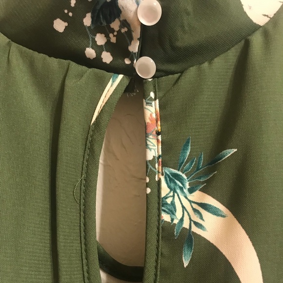 NWT Vision Women’s Edgy Boho Shift Dress M Green Clean Smoke & Per Free Home. - Picture 3 of 11